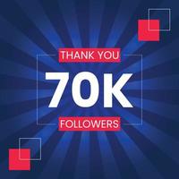 Danke 70.000 Follower Vektor-Design-Vorlage vektor