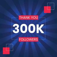 Danke 300.000 Follower Vektor-Design-Vorlage vektor