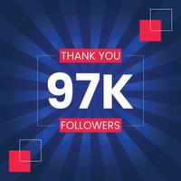 Danke 97.000 Follower Vektor-Design-Vorlage vektor