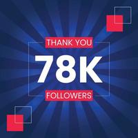 Danke 78.000 Follower Vektor-Design-Vorlage vektor