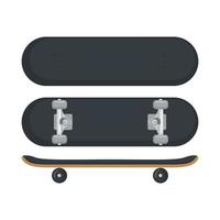 Skateboard-Symbol im flachen Stil isoliert auf weißem Hintergrund. Draufsicht und Seitenansicht. Vektor-Illustration. vektor