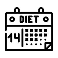 Kalender Diät Symbol Leitung Vektor Illustration schwarz