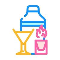 Alkohol trinkt Farbe Symbol Vektor Illustration flach