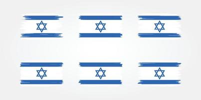 samling av borstar för Israels flagga. National flagga vektor