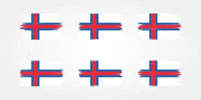 samling av borstar för Färöarnas flagga. National flagga vektor