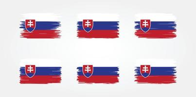 Slovakien flaggborste samling. National flagga vektor