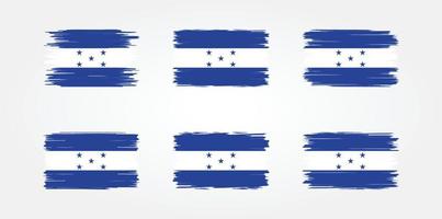 honduras flag pinselsammlung. Nationalflagge vektor