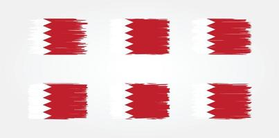 bahrain flag pinselsammlung. Nationalflagge vektor