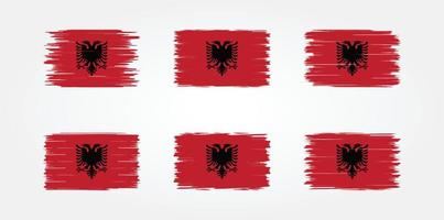 samling av borstar för Albaniens flagga. National flagga vektor