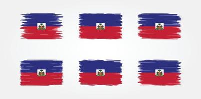 haiti flagga borste samling. National flagga vektor