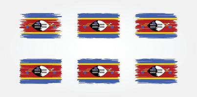 eswatini flagg borst samling. National flagga vektor