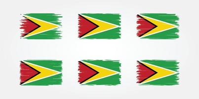 guyana flagga borste samling. National flagga vektor