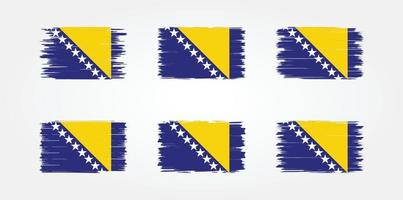 bosnien-herzegowina-flaggenbürstensammlung. Nationalflagge vektor