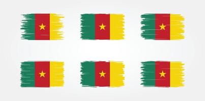 kamerun flag pinselsammlung. Nationalflagge vektor