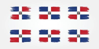 samling av borstar för dominikanska republiken. National flagga vektor