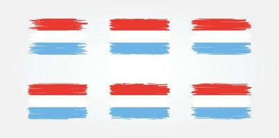 luxemburg flag pinselsammlung. Nationalflagge vektor