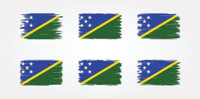 salomonöarnas flaggborstesamling. National flagga vektor