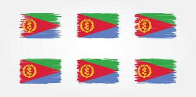 eritrea flag pinselsammlung. Nationalflagge vektor