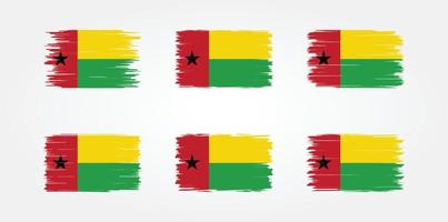 samling av borstar för guinea-bissau flagga. National flagga vektor
