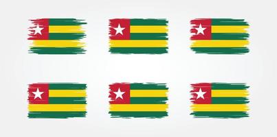 togo flag pinselsammlung. Nationalflagge vektor