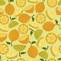 handritad doodle rolig söt citron sömlösa bakgrundsmönster vektor