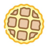 Belgien Waffeln Kuchen Dessert Farbe Symbol Vektor Illustration