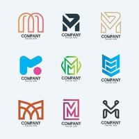kreativ minimal bokstav m logotypdesign 2. premium företagslogotyp. vektor
