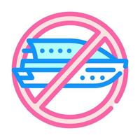 segelfartyg förbud färg ikon vektor illustration