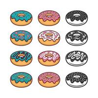 Donuts-Vektordesign-Illustrationssammlung vektor