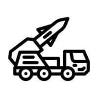 missil raket linje ikon vektor illustration