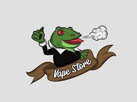 Frosch mit Vape-Logo und Frosch-Vaping-Logo vektor