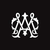 bokstaven am eller ma illustration monogram vektor logotyp mall i klassisk stil