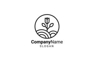 minimalistische Blumen-Logo-Design-Vorlage vektor