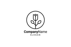 minimalistische Blumen-Logo-Design-Vorlage vektor