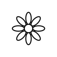 einfache Blumenikone auf weißem Hintergrund vektor