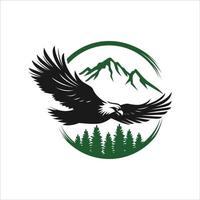 die Logo-Vorlage des fliegenden Adlers. Vektor-Illustration vektor