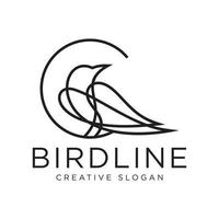 fågel logotyp abstrakt lineart disposition design vektor mall