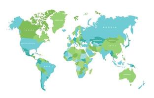 världskarta politisk stat tamplate vektor