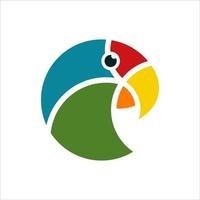 geometriska abstrakt färgglada papegoja logotyp vektor mall