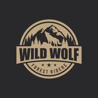 Vintage wilde Wolf-Logo-Vektor-Illustration vektor