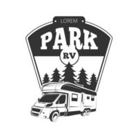 Design-Vektor- oder Logo-Abenteuer, Wandern, Camp, Park usw vektor