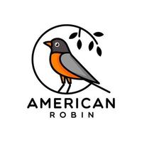 amerikansk robin logotyp mall vektor