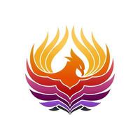 modern flammande phoenix logotyp design mall vektor illustration