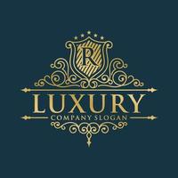 goldene luxus-logo-design-vektorvorlage vektor