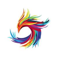 modern flammande phoenix logotyp design mall vektor illustration