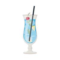 alkoholisches sommergetränk, tropischer cocktail. blaue Lagune. Strandparty-Konzept. flache vektorillustration. vektor