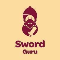 Schwert-Guru-Logo vektor