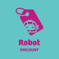 Roboter-Rabatt-Logo vektor