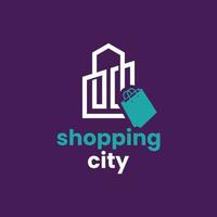 city shopping logotyp vektor