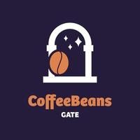 kaffebönor gate logotyp vektor